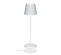 LA VILLE LUMIÈRE SuzieV Dimmable Rechargeable LED Table Lamp - Wireless for Bedrooms, Bedside, Living Room and Restaurants - Aluminum, Indoor/Outdoor, 48h, 3 Temp. Designed in Italy (Solid White)