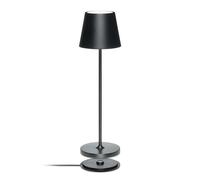 LA VILLE LUMIÈRE SuzieV Dimmable Rechargeable LED Table Lamp - Wireless for Bedrooms, Bedside, Living Room and Restaurants - Aluminum, Indoor/Outdoor, 48h, 3 Temp. Designed in Italy (Metal Black)
