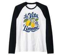La Vita al Limone Funny Italian Lemon Aesthetic Summer Fruit Raglan Baseball Tee