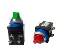 LA18-22X/2 Rotary Button Switch 25mm Mounting 2/3 Position 380V Gear Selector LA18-22X/3/2 1Pcs(Red,3 Position)