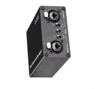 LA2XS Audio Isolator Dual Channel Noise Reduction 3-Pin XLR/TRS/TS Isolating Transformer for Audio Equipment, Mixers and Stage Systems, Impedance Adjustment 600Ω, Black