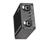 LA2XS Dual-Channel Audio Isolator with XLR and 6.35mm Jacks, Noise Canceller for Pro Sound Systems, Impedance Matching Transformer for Live Stage and Studio Recording, Black