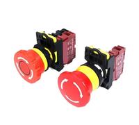 LA36M Emergency Stop Power Button Switch 22mm with LED Light for 220V/24V Applications(2NC-ACDC12-24V Without Light)