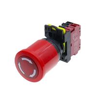 LA36M Push Button Switch Power Emergency Stop LA36M-01ZS normally closed Latching self-locked switch 10A 1NC/2NC with Fixation(With Light,2NC_36V-48V)
