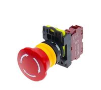 LA36M Push Button Switch Power Emergency Stop LA36M-01ZS normally closed Latching self-locked switch 10A 1NC/2NC with Fixation(No light,2NC_36V-48V)