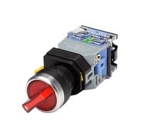 LA38-11XD/2 Rotary Push Button Switch with LED Lamp, 22mm 2-Position & 3-Position Latching, 10A 440V, Multiple Colors Optional for Control Panels(Red,3 POSITION_2NO_12 V)