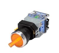 LA38-11XD/2 Rotary Push Button Switch with LED Lamp, 22mm 2-Position & 3-Position Latching, 10A 440V, Multiple Colors Optional for Control Panels(Yellow,3 POSITION_2NO_220 V)