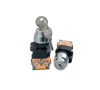 LA38-11Y/2 LA38-20Y/3 22mm Knob Selector Rotary Lock Key Switch 2 3 Position 1NO1NC 2NO with 2 Keys Latching Push Button Switch IDGTTLDF(3nd gear,LOCK_2NO)