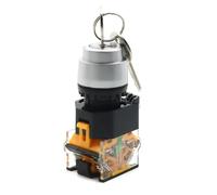 LA38-11Y/2 LA38-20Y/3 22mm Knob Selector Rotary Lock Key Switch 2 3 Position 1NO1NC 2NO with 2 Keys 1pcs (1NO1NC 2 Position)