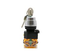 LA38-11Y/2 LA38-20Y/3 22mm Knob Selector Rotation Lock Key Switch 2 3 Position 1NO1NC 2NO with 2 Key Locking Button Switches(2 position,1NO 1NC)