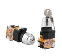LA38-11Y2 Electrical Rotary Switch 22mm 2 Position Selector Power Key Switch Self-Locking 1NO 1NC 1Pcs