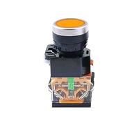 LA38 2 Position 1NO /1NC with LED Indicator Light 22mm Push Button Switch Series Knob Switch(Giallo)