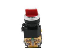 LA38 latching/momentary selector switch 2NO three-position rotary switch DPST 4 screws 10A 400V power switch ON/OFF red green black 3 positions(Red short handle,Reset)