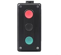 LA4-3H Triple Push Button Switch Box, IP65 Dustproof Control Station with Start Stop Buttons Industrial Machinery, 24.88mm Mounting, Black(LA4-3H)