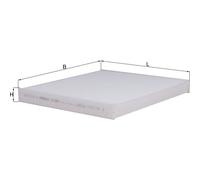 LA586 Interior Air Cabin Pollen Filter Standard H20mm L163mm By Mahle Knecht