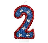 laackys red and Blue Sequined Number Candles American Flag Birthday Number Candles Suitable for Independence Day and Captain America Party Supplies (2)
