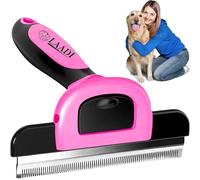 Laadi Deshedding Tool for Dogs and Cats - Reduces Shedding by Up to 95% in Less Than 10 Minutes-best Choice for Grooming and Deshedding Your Lovely Pets. Dog Cat Horse Rabbit Brush. (PINK)