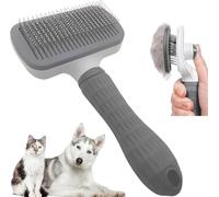 Laadi Self Cleaning Slicker Cat Dog Brush for Long Haired Pets, Grey | Dog Brush for Dogs,Cats, Rabits,Puppies etc, Laadi Cat Brush Dog Brushes For Grooming,Dog Brushes For Shedding,Cat Brushes