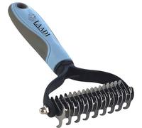 Laadi Undercoat Rake Dog Cat - Reduce Shedding by 95%- Double Sided Grooming and Deshedding Tool Removes Knots and Tangled Hair, Grooming Brushes for Dog, Cat- Undercoat Brush Cat, Dematting Comb
