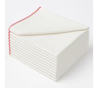 Laam linen 100% Soft Cotton Extra Large Double Layered Super Jumbo Cleaning Dish washing up Cloths 40x50cm Premium Quality Pack of 10 to 100 (20, White)