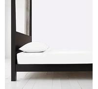 Laam Linen Bunk Bed Fitted Sheet 100% Cotton 200 Thread Count 2ft 6'' (76cmX190cm) Hotel Quality Bedding Set (White, Small Single Bed)