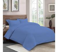 Laam linen Duvet Cover Bedding Set 300 Thread Count Egyptian Cotton Duvet Set with Pillow Cases Pair. 100% Cotton Hotel Quality Smooth & Plain Bedding Duvet Quilt Cover Sets (Blue, Double)