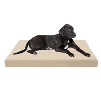 Laam linen Luxury Dog Bed Mattress 100% Waterproof Cover Bed Orthopaedic Soft and Quality Pet Bed Cushion Memory Foam Dog Bed with Washable & Removable Zipped Cover (X Large (122 x 78 x 5cm), Cream)