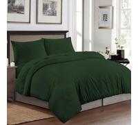 Laam linen Luxury Duvet Cover Set Embossed Stripe - Brushed Microfiber Bedding Set with Pillowcases, Soft Hypoallergenic Easy Care, Hotel Quality Quilt Cover, All UK Sizes (Green, Super King)