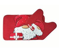 Laam linen Memory Foam Non Slip Bath Mat Christmas Theme 2 Pieces Bath Mat and Pedestal Mat Set Anti Slip Extra Absorbent Super Soft (Gonk Gifts, (45 x 75cms) (45 x 40cms))