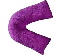 Laam linen Teddy Fleece V Shaped Pillow For Support Maternity Neck Back Soft Warm Plush Cosy Fleece Cover Orthopaedic V Shape Pillow Non-Allergenic (Teddy Fleece Plum/Purple, Cover Only)