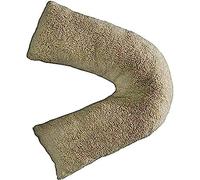 Laam linen Teddy V Shaped Complete Pillow or Case For Support Maternity Neck Back Soft Warm Plush Cosy Fleece Cover Orthopaedic V Shape Pillow Non-Allergenic (Complete Pillow, Teddy V Pillow Mink)