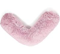 Laam linen Teddy V Shaped Complete Pillow or Case For Support Maternity Neck Back Soft Warm Plush Cosy Fleece Cover Orthopaedic V Shape Pillow Non-Allergenic (Complete Pillow, Teddy Cuddles Pink)