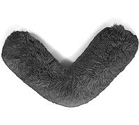Laam linen Teddy V Shaped Complete Pillow or Case For Support Maternity Neck Back Soft Warm Plush Cosy Fleece Cover Orthopaedic V Shape Pillow Non-Allergenic (Case only, Teddy Cuddles Charcoal)