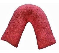 Laam linen Teddy V Shaped Complete Pillow or Case For Support Maternity Neck Back Soft Warm Plush Cosy Fleece Cover Orthopaedic V Shape Pillow Non-Allergenic (Teddy V Pillow Red, Case only)