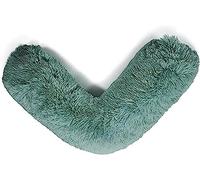 Laam linen Teddy V Shaped Complete Pillow or Case For Support Maternity Neck Back Soft Warm Plush Cosy Fleece Cover Orthopaedic V Shape Pillow Non-Allergenic (Case only, Teddy Cuddles Teal)