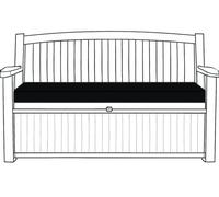LAAM LINEN Waterproof Garden Bench Cushion 128x50x5cm Extra Thick Outdoor Seat Pads Only fit for Keter, Eden, Storage Benches & Swing Patio Cushion Durable & Easy to Clean Removable Cover (Black)