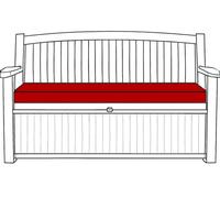 LAAM LINEN Waterproof Garden Bench Cushion 128x50x5cm Extra Thick Outdoor Seat Pads Only fit for Keter, Eden, Storage Benches & Swing Patio Cushion Durable & Easy to Clean Removable Cover (Red)