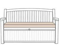 LAAM LINEN Waterproof Garden Bench Cushion 128x50x5cm Extra Thick Outdoor Seat Pads Only fit for Keter, Eden, Storage Benches & Swing Patio Cushion Durable & Easy to Clean Removable Cover (Sand)