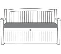 LAAM LINEN Waterproof Garden Bench Cushion 128x50x5cm Extra Thick Outdoor Seat Pads Only fit for Keter, Eden, Storage Benches & Swing Patio Cushion Durable & Easy to Clean Removable Cover (Gray)