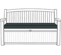 LAAM LINEN Waterproof Garden Bench Cushion 128x50x5cm Extra Thick Outdoor Seat Pads Only fit for Keter, Eden, Storage Benches & Swing Patio Cushion Durable & Easy to Clean Removable Cover (Charcoal)