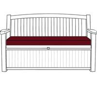 LAAM LINEN Waterproof Garden Bench Cushion 128x50x5cm Extra Thick Outdoor Seat Pads Only fit for Keter, Eden, Storage Benches & Swing Patio Cushion Durable & Easy to Clean Removable Cover (Burgundy)