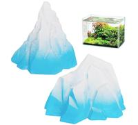 LAANCOO Aquarium Decorations,2Pcs Fish Tank Decorations, Snow Mountain Aquarium Decor, Lifelike Natural Iceberg Model Fish Tank Accessories For Household Office Aquarium Landscapes