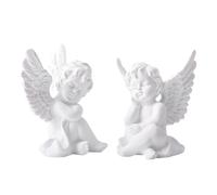 LAANCOO Cherub Resin Statue Sculpture Decorative Baby Angel Figure Garden Miniature White 2PCS Home decoration ornaments