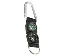 LAANCOO Compass Keychain, Waterproof Compass Keychain with Thermometer & Carabiner, Mini Hiking Survival Tool for Camping (Black), Hiking, Carabiner