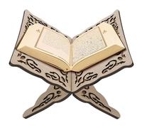 LAANCOO Quran Holder Stand Quran Holder Foldable Quran Holder Stand Wooden Book Stand Muslim Bible Book Holder Magazine Cookbook Holder for Display Prayer Reading,wood color