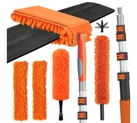 LAANPOLE 6m Feather Duster Kit, Ceiling Fan Cleaner with Extension Pole, Microfiber Cobweb Brush & Replaceable Cleaning Cloth for Blades, High Ceiling, Furniture