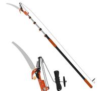 LAANPOLE 6m Telescopic Tree Pruner & Lopper 2 in 1, Manual Pole Saw with 1.5-6m Extension Pole, Long Reach Saw for High Tree Branch Trimming Pruning Cutting