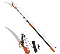 LAANPOLE 6m Telescopic Tree Pruner & Lopper 2 in 1, Manual Pole Saw with 1.5-6m Extension Pole, Long Reach Saw for High Tree Branch Trimming Pruning Cutting