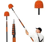 LAANPOLE 7.2m Extendable Feather Duster, Cobweb Brush Extendable for Cleaning, Telescopic Long Handled Duster with Extension Pole for High Ceilings, Outdoor Indoor Use