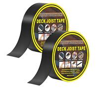 Laaorr Decking Joist Tape, 2 Rolls 50mm x 15m Deck Tape Waterproof High-Temperature Resistant Joist Tape for Decking Self-Adhesive Butyl Tape for Wood Decks, Beams, Roof, Outdoor Construction Use